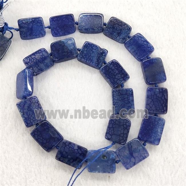 Blue Veins Agate Rectangle Beads