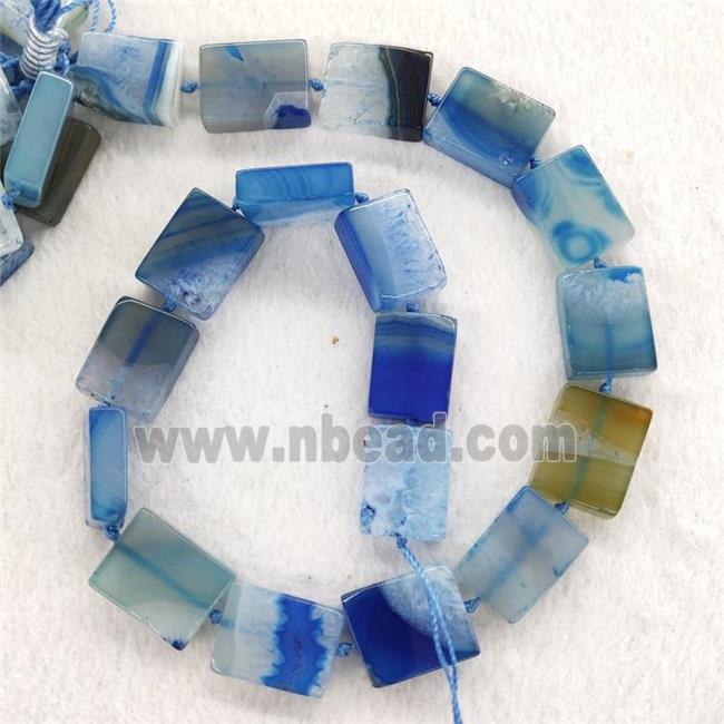 Blue Agate Rectangle Beads Dye