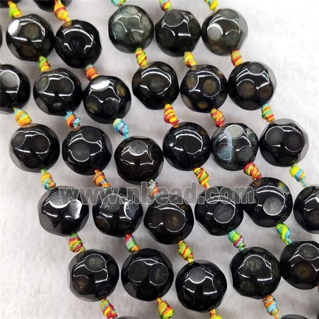 Natural Agate Round Beads Faceted Dye