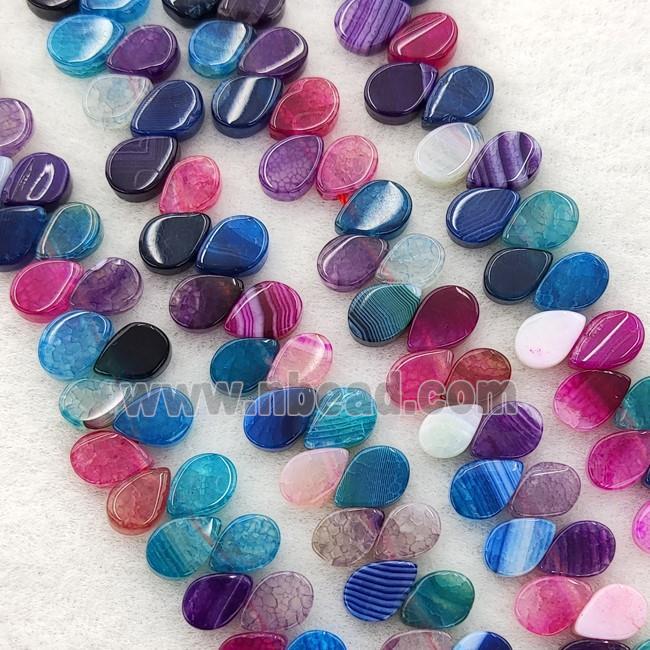 Agate Teardrop Beads Topdrilled Dye Mix Color