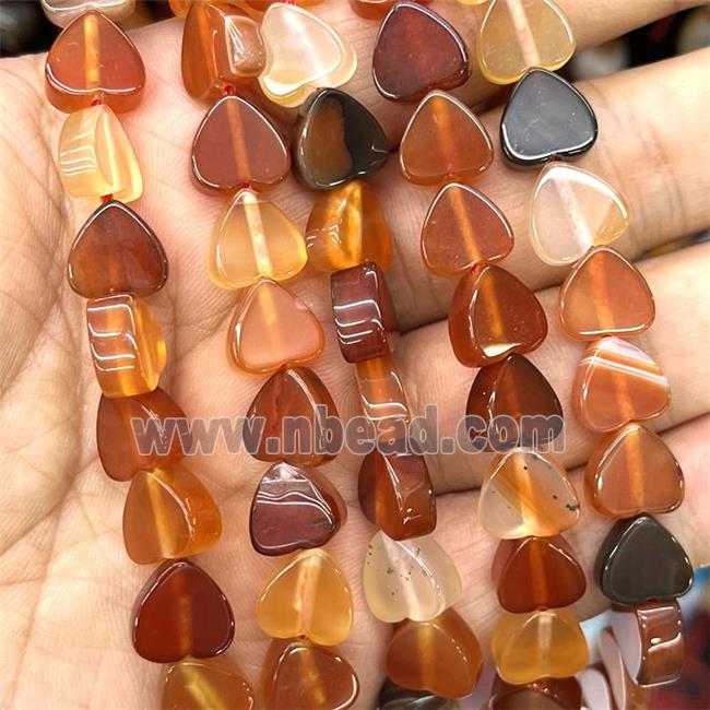 Natural Agate Beads Heart Red Dye