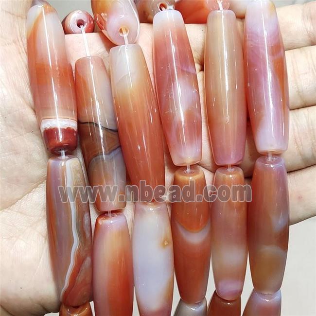 Natural Agate Rice Beads Red
