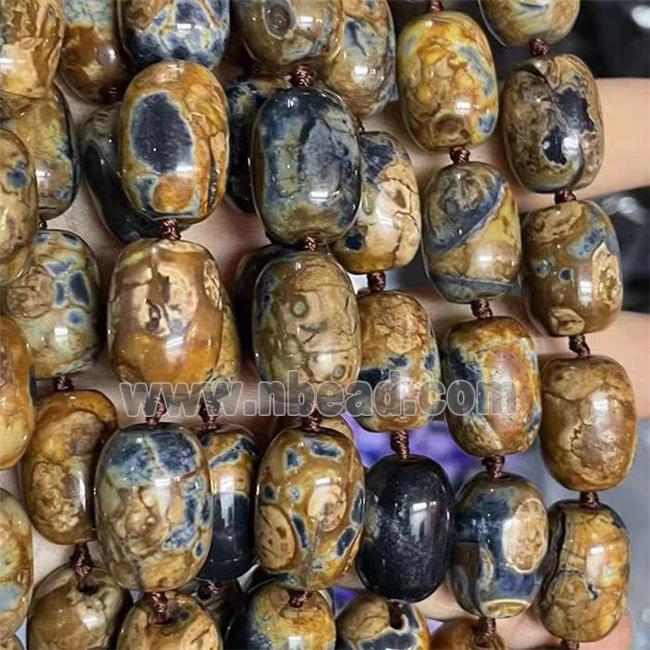 Natural Agate Beads Barrel Fired Coffee Dye