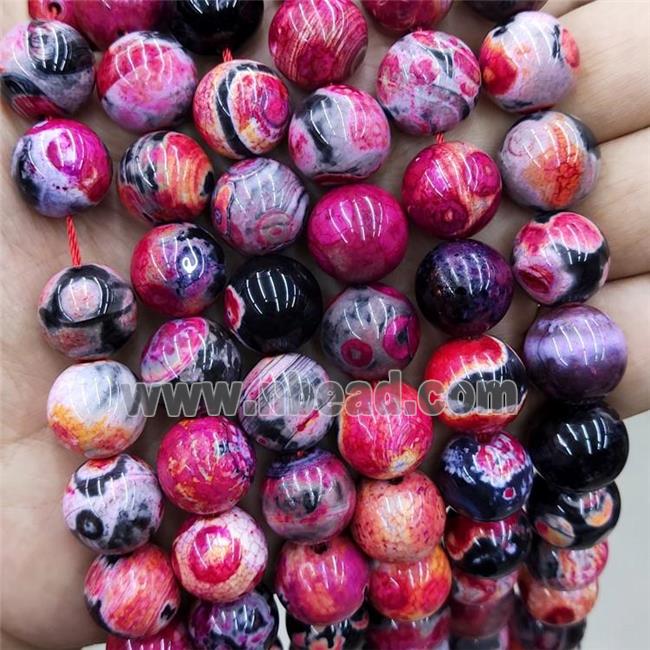 Red Fire Agate Beads Smooth Round Dye
