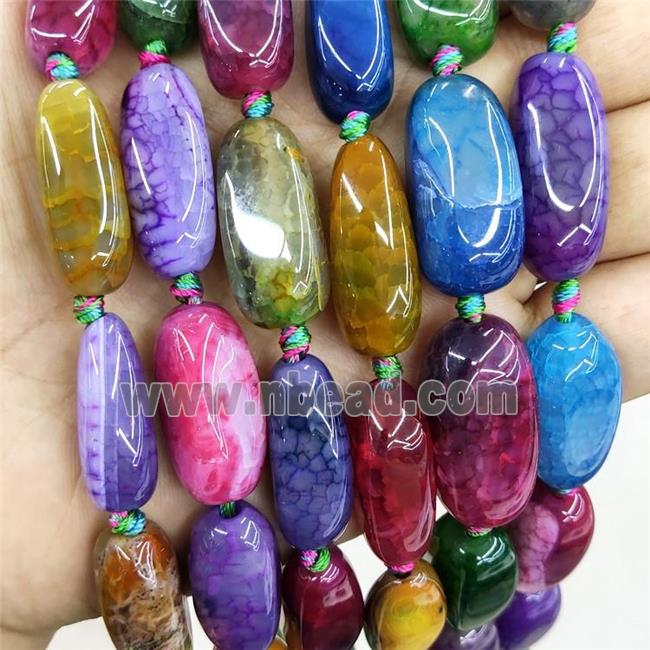 Natural Veins Agate Beads Mixed Color Dye Freeform