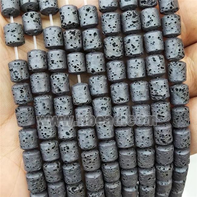 Black Assembled Lava Beads Column