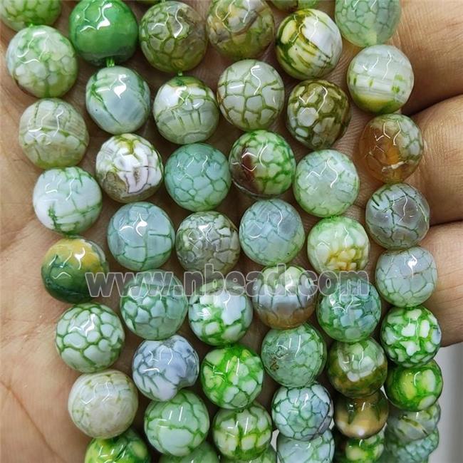Olive Veins Agate Beads Dye Faceted Round