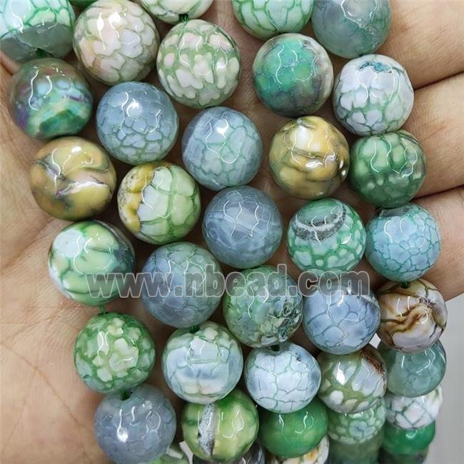 Olive Veins Agate Beads Dye Faceted Round