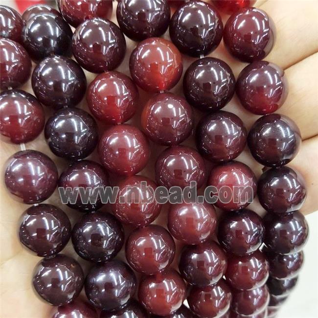 Natural Red Agate Beads Dye Smooth Round