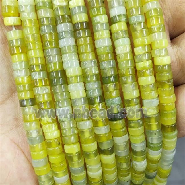 Lemon Jade Heishi Spacer Beads