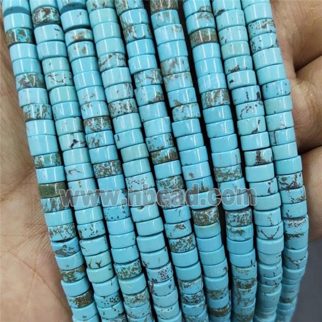 Teal Magnesite Turquoise Heishi Beads