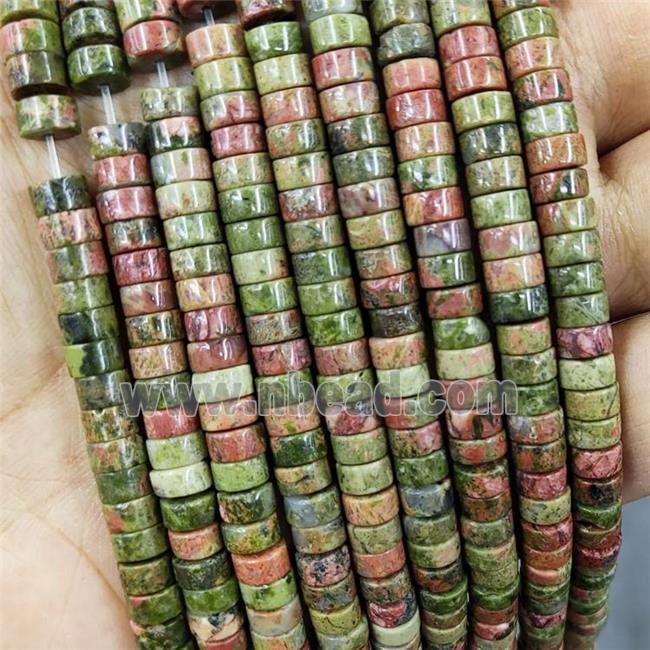 Natural Unakite Heishi Beads