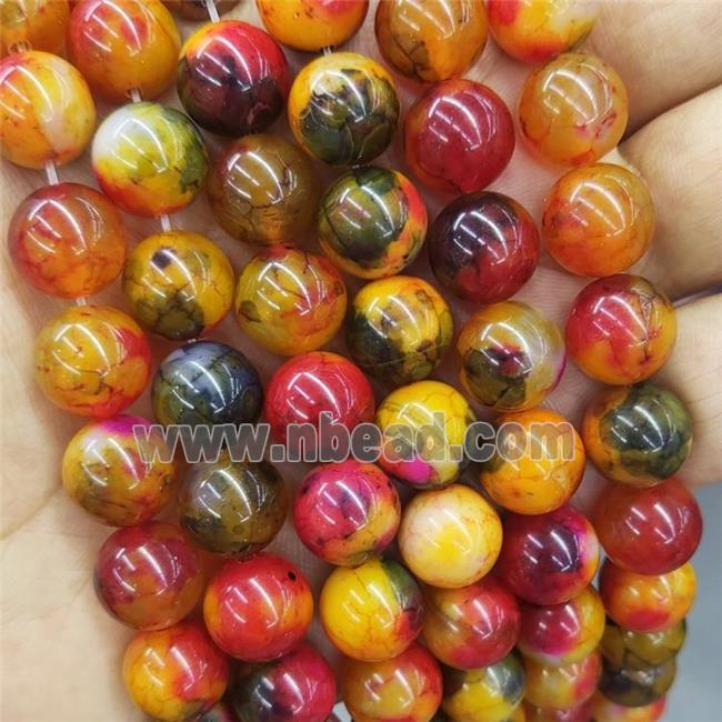 Natural Agate Beads Dye Smooth Round