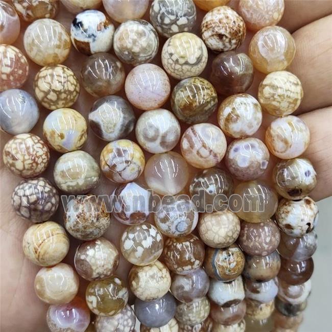 Natural Agate Beads Dye Fire Smooth Round