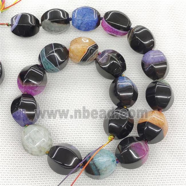 Natural Agate Druzy Lantern Beads Dye Mixed Color