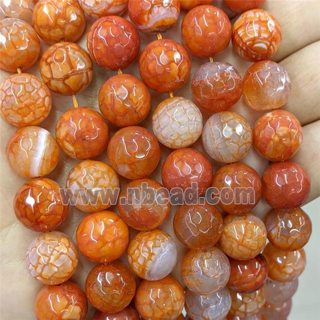 Red Veins Agate Beads Dye Faceted Round