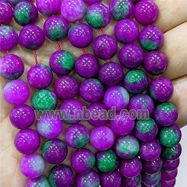Hotpink Jade Beads Smooth Round Dye