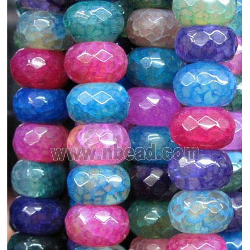veins Agate Stone beads, faceted abacus, mixed color