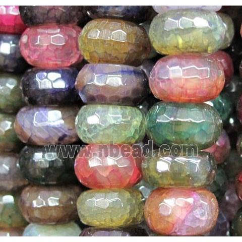 veins Agate Stone beads, faceted abacus, mixed color