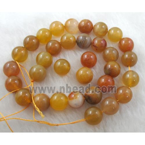 round orange Agate beads