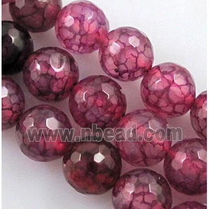 hotpink veins Agate Stone beads, faceted round