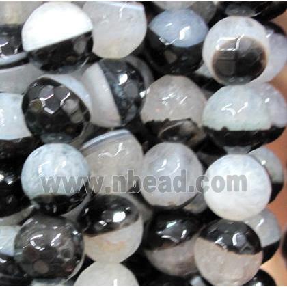 white Druzy Agate beads, faceted round