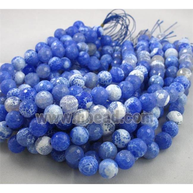 blue Fire Agate Stone beads, faceted round