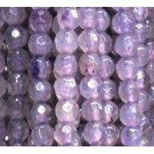 agate beads, faceted round, lt.purple