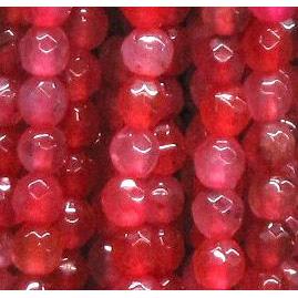 agate beads, faceted round, pink
