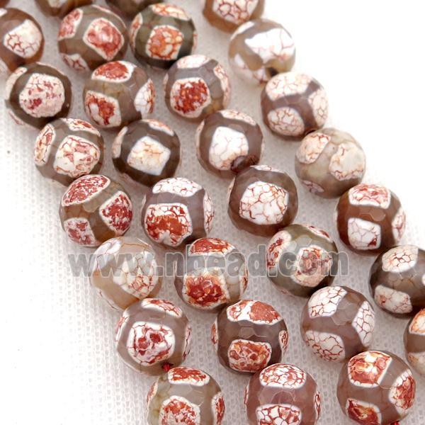 tibetan style tortoise Agate beads, faceted round
