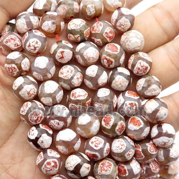 tibetan style tortoise Agate beads, faceted round
