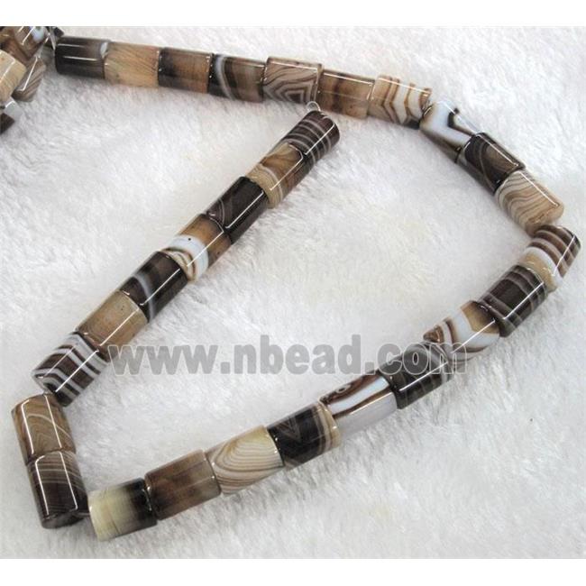 coffee stripe Agate column beads