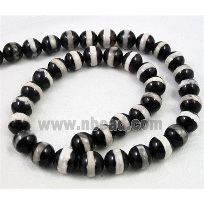 tibetan style Dzi agate beads, round