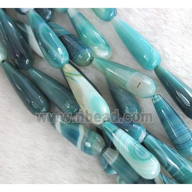 blue agate beads, faceted 3D-teardrop