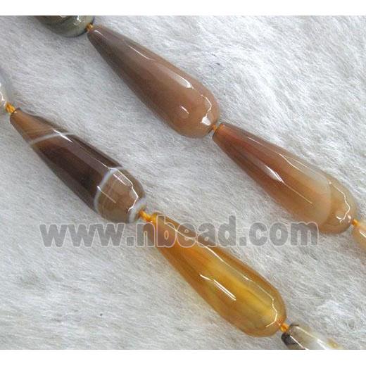 orange agate beads, faceted teardrop