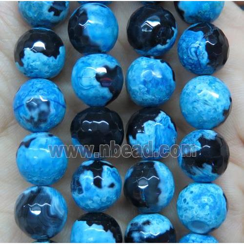 blue Dichromatic Agate beads, faceted round