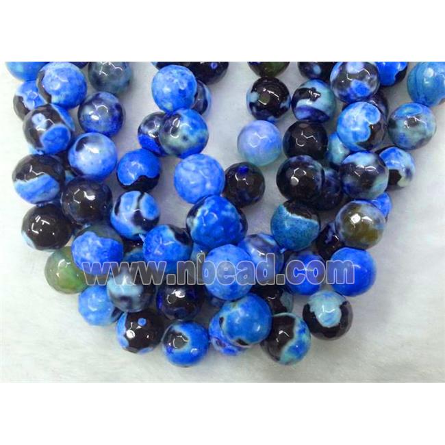 blue Dichromatic Agate beads, faceted round