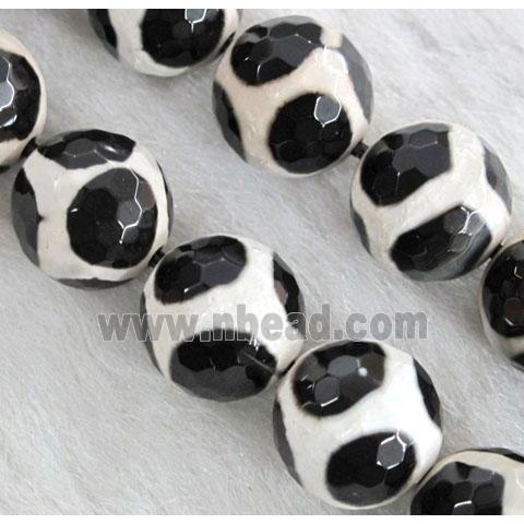 tibetan style Agate Beads, football, faceted round