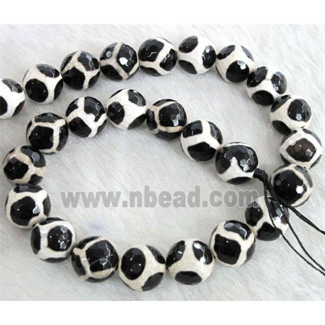 tibetan style Agate Beads, football, faceted round