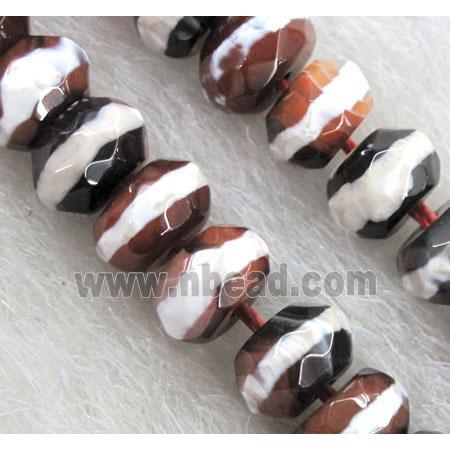 tibetan style agate beads, faceted rondelle