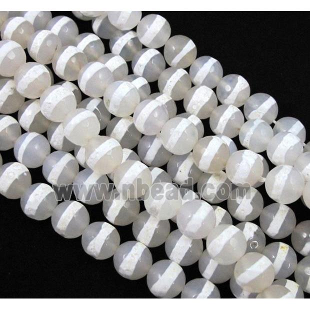 tibetan style Agate beads, faceted round