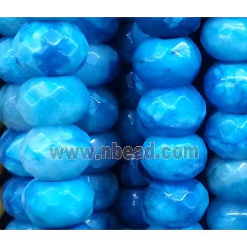 blue Crazy Agate Beads, faceted rondelle