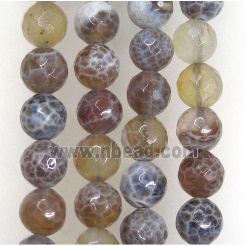 coffee Fire Agate beads, faceted round