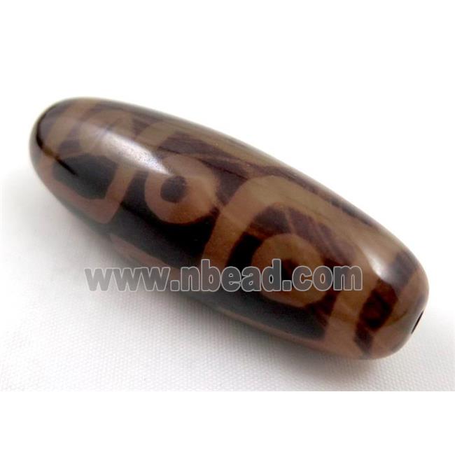 natural tibetan Dzi bead, barrel