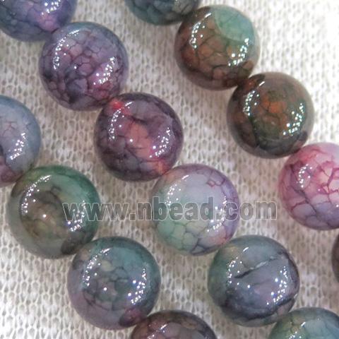 dragon veins agate bead, round, mixed color