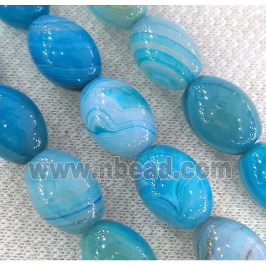 blue stripe agate bead, barrel