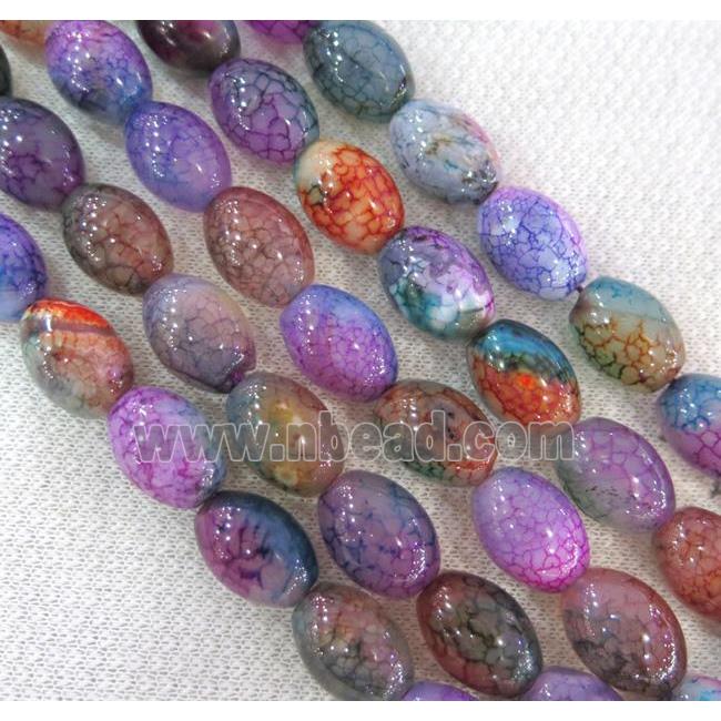 dragon veins agate beads, barrel, colorful