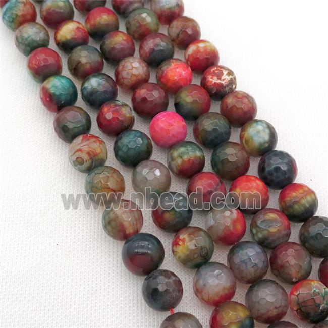dichromatic Agate Beads, colorful, faceted round