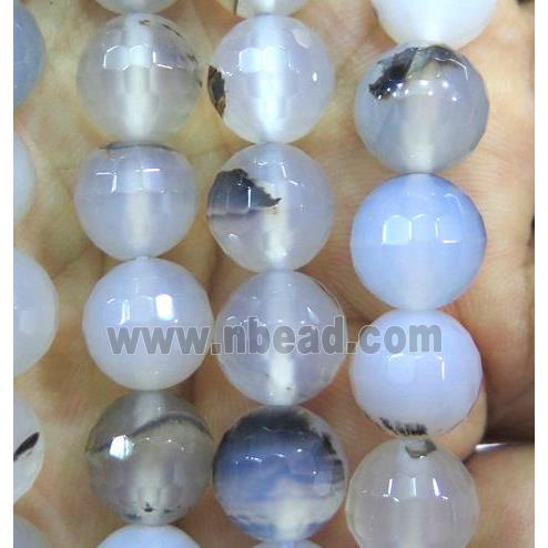 Natural Heihua Agate beads, faceted round