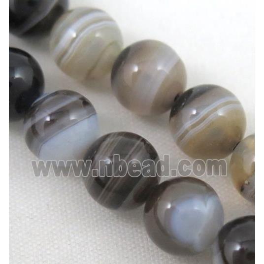 round coffee strip Agate Beads